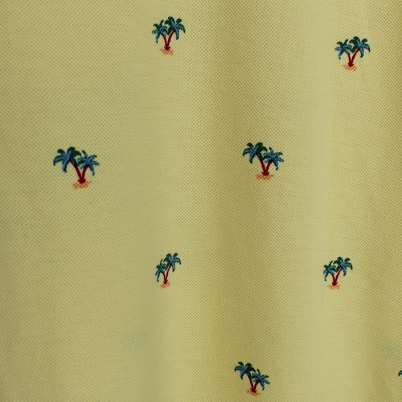 Club Room NWT Tropical Palm Tree Citron Aura Performance Pique Polo Large - Picture 7 of 8